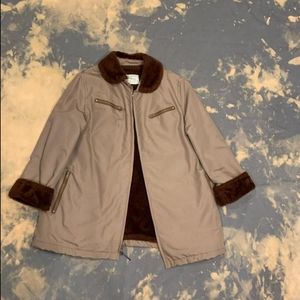 Vintage London Fog jacket size 20 1/2 women's brown faux fur